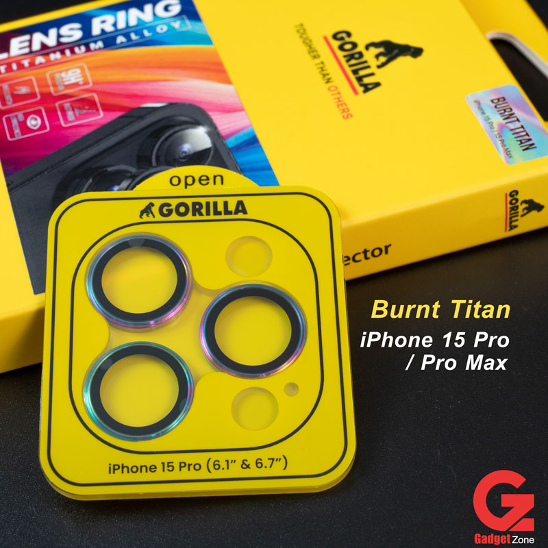 ฟิล์มเลนส์ Gorilla lens iphone 15 pro burnt titan