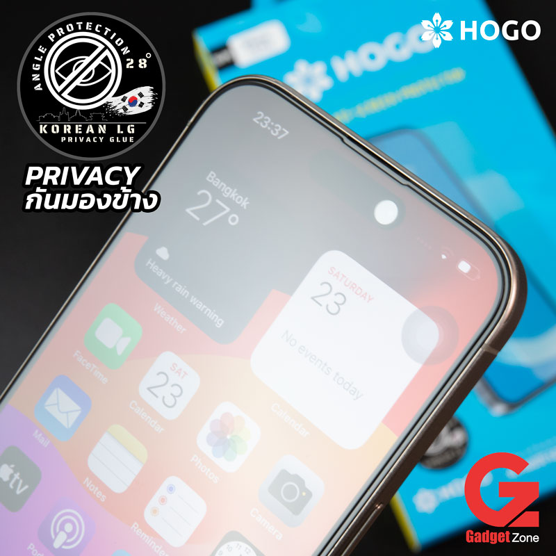 ฟิล์มกันมองข้าง กันเสือก iphone 15 pro hogo privacy