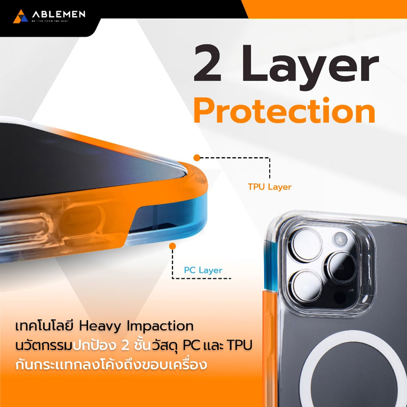 Ablemen รDouble Clear Guard Magnetic iPhone 15 pro
