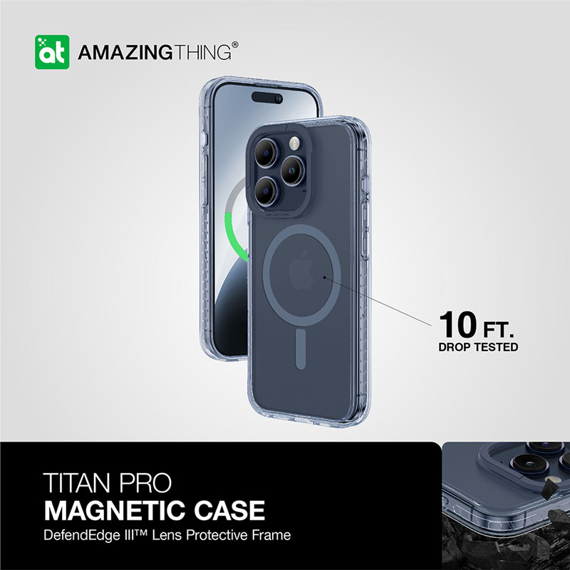 เคส Amazingthing titan pro mag iphone 15 pro Blue titanium